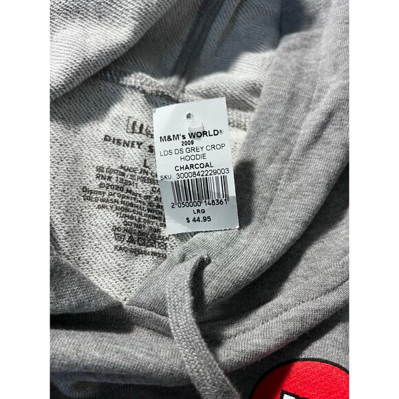 M&M's Disney Springs Women's Ladies Charcoal Gray Hoodie Large NWT - Picture 6 of 8